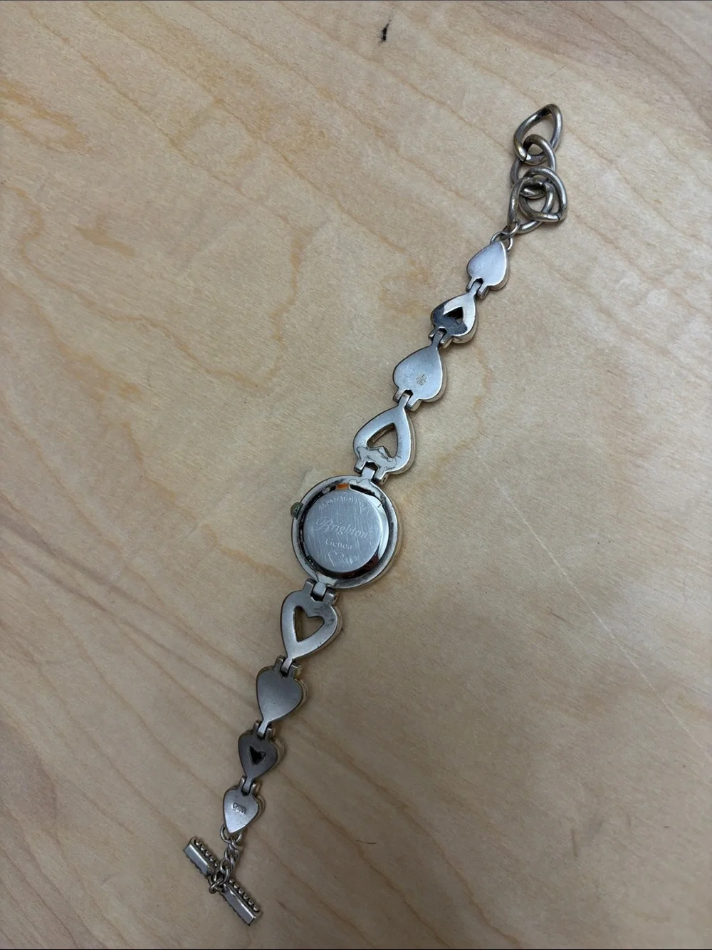 Brighton Genoa Silver and Gold Heart Link Bracelet Watch